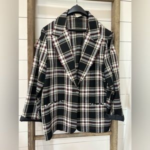 Vintage 90s Y2k Fashion Bug plaid blazer size large